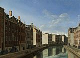 Van Canvas Paintings - Berckheyde De bocht van de Herengracht